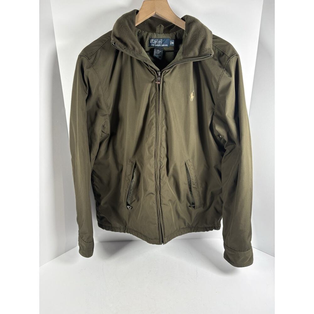 Polo Ralph Lauren Olive Fleece Lined Full Zip Jacket Mens Medium Coat M